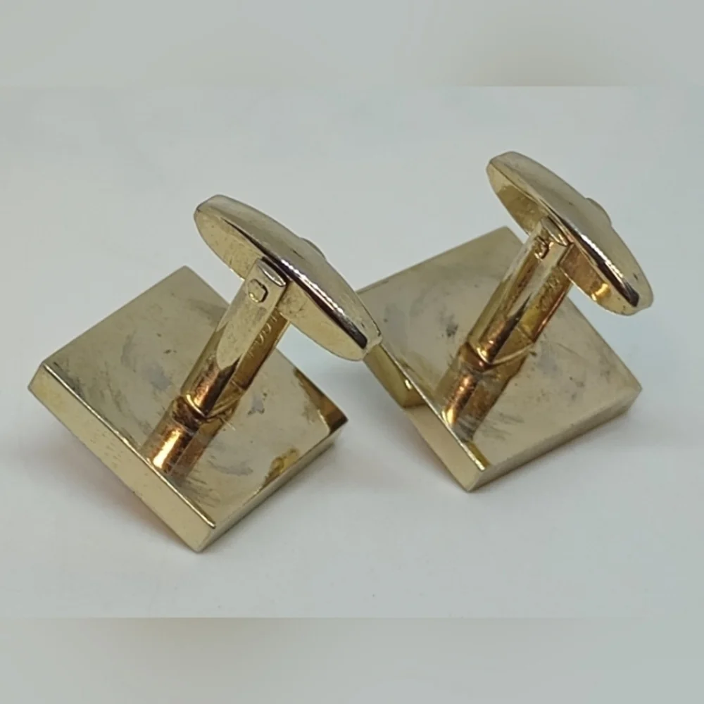 * vintage men's Foster cufflinks gold tone with moonstone